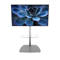 "Avf Iseo 60Cm Pedestal Tv Stand, For Tvs Up To 55"" - Clear/grey Glass" - thumbnail 5