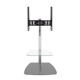 "Avf Iseo 60Cm Pedestal Tv Stand, For Tvs Up To 55"" - Clear/grey Glass" - thumbnail 4