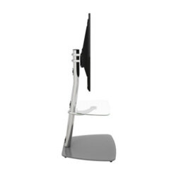 "Avf Iseo 60Cm Pedestal Tv Stand, For Tvs Up To 55"" - Clear/grey Glass" - thumbnail 3