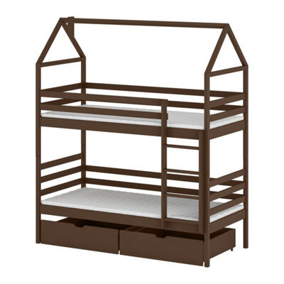 Arte Alex Dark Chocolate 90 X 190Cm Bunk Bed With Storage - No Mattress - image 1
