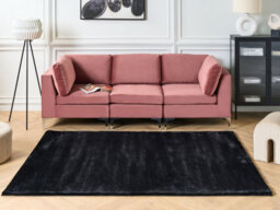 Beliani Faux Fur Rug Mirpur Black 160 X 230 Cm - thumbnail 2