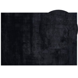 Beliani Faux Fur Rug Mirpur Black 160 X 230 Cm - thumbnail 1