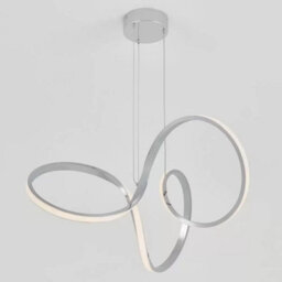 Xample Artika Swirl Led Pendant Light Chrome Finish, 1700 Lumens, 3000K Warm White, Dimmable, Integrated Led, Adjustable Height - thumbnail 3