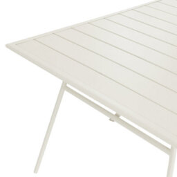 Beliani Garden Dining Table Terenzo 160 Cm 90 Cm Metal Light Beige - thumbnail 5