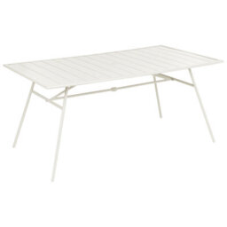 Beliani Garden Dining Table Terenzo 160 Cm 90 Cm Metal Light Beige - thumbnail 1