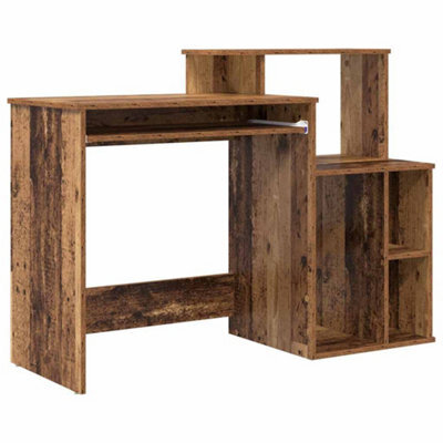 Berkfield Modern Desk With Storage Old Wood 120.5X44X88.5 Cm Engineered Wood