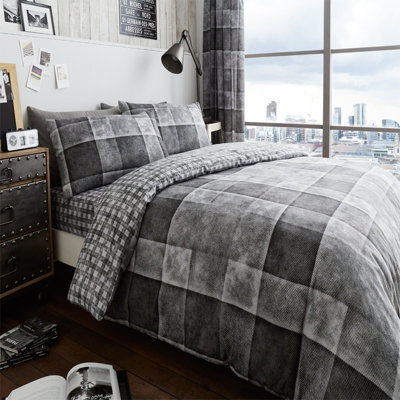 Gc Gaveno Cavailia Denimium Grey Duvet Cover Bedding Set Double Size 3Pc With Reversible Printed Quilt Cover - image 1