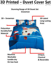 TheWhiteWater Limited Christmas Snowman Duvet Set 3D Print Polycotton Bedding Set - thumbnail 5