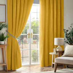 Luxury Living Chenille Blackout Pencil Pleat Top Curtains 117Cm X 229Cm Ochre