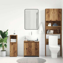 Berkfield Bathroom Sink Cabinet Old Wood 60X33X60 Cm Engineered Wood - thumbnail 4