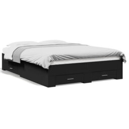 Berkfield Bed Frame With Drawers Without Mattress Black 135X190 Cm Double - thumbnail 2