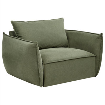 Beliani Armchair Kunes Fabric Green - image 1