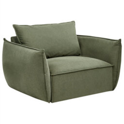 Beliani  Armchair Kunes Fabric Green - thumbnail 1