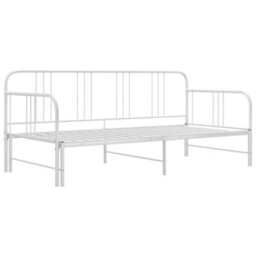 Berkfield Pull-Out Sofa Bed Frame White Metal 90X200 Cm - thumbnail 2