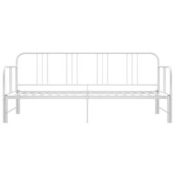 Berkfield Pull-Out Sofa Bed Frame White Metal 90X200 Cm - thumbnail 3