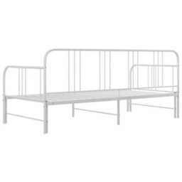 Berkfield Pull-Out Sofa Bed Frame White Metal 90X200 Cm - thumbnail 5