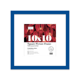 "10X10"" Blue Picture Frame - 10X10"" Square Frame With 8X8"" Mount For 10X10""/8X8"" Pictures Art Deco Style Room Decor, 1 Pack" - thumbnail 1