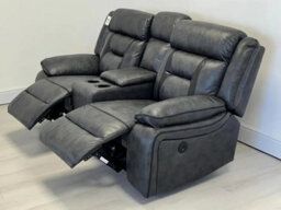 Nova Electric Recliner 3+2 Seater Sofa Set With Cupholders  Usb Charging Ports  Elephant Grey  3 And 2 Seater  Leather Sofa - thumbnail 5