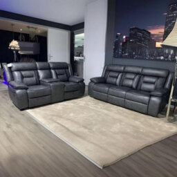 Nova Electric Recliner 3+2 Seater Sofa Set With Cupholders  Usb Charging Ports  Elephant Grey  3 And 2 Seater  Leather Sofa - thumbnail 6