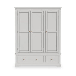 Colette Grey Triple Wardrobe With 2 Drawers - By Roseland Furniture - thumbnail 6