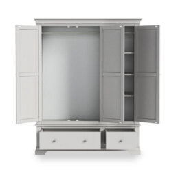 Colette Grey Triple Wardrobe With 2 Drawers - By Roseland Furniture - thumbnail 9