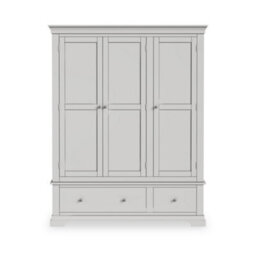 Colette Grey Triple Wardrobe With 2 Drawers - By Roseland Furniture - thumbnail 5