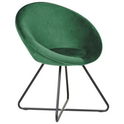 Beliani Dining Chair Floby Ii Velvet Emerald Green - thumbnail 1