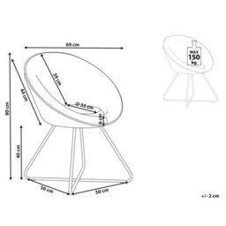 Beliani Dining Chair Floby Ii Velvet Emerald Green - thumbnail 3