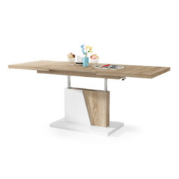 Heze Furniture Gala 2 In 1 Extending Coffee / Dining Table - Sonoma Oak / White - thumbnail 7