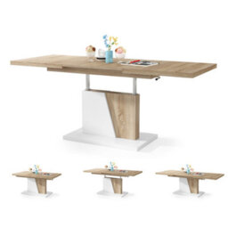 Heze Furniture Gala 2 In 1 Extending Coffee / Dining Table - Sonoma Oak / White - thumbnail 2
