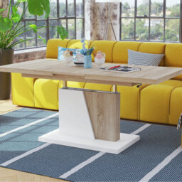 Heze Furniture Gala 2 In 1 Extending Coffee / Dining Table - Sonoma Oak / White - thumbnail 5