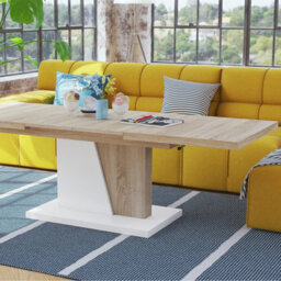 Heze Furniture Gala 2 In 1 Extending Coffee / Dining Table - Sonoma Oak / White