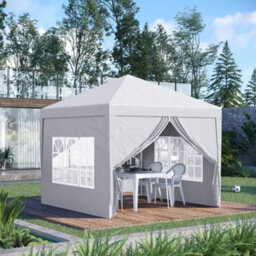 Outsunny 3X3(M) Pop Up Gazebo Canopy Marquee W/ Carry Bag, White