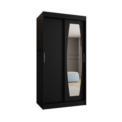 Arte Rossa Sliding Door Wardrobe 100Cm Black - Stylish Storage For Modern Homes - image 1