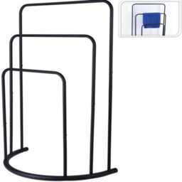Billtix 3 Tier Freestanding Metal Bathroom Towel Holder Drying Rail Storage Stand, In Black. - thumbnail 3
