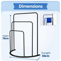 Billtix 3 Tier Freestanding Metal Bathroom Towel Holder Drying Rail Storage Stand, In Black. - thumbnail 2