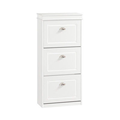 Sobuy Fsr94-W, Shoe Rack Cabinet With 3 Flip Drawers, Slim Shoe Storage Cabinet Hallway, Wooden Cupboard, White - image 1