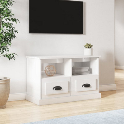 Walplus Tv Cabinet High Gloss White 80X35X50 Cm Engineered Wood - image 1
