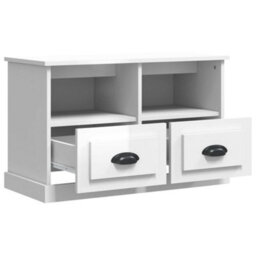 Walplus Tv Cabinet High Gloss White 80X35X50 Cm Engineered Wood - thumbnail 6