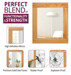 Hallowood Furniture Waverly Oak - Oak Framed Mirror (Mir680) - thumbnail 4