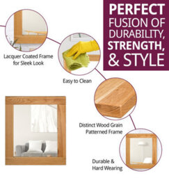 Hallowood Furniture Waverly Oak - Oak Framed Mirror (Mir680) - thumbnail 2