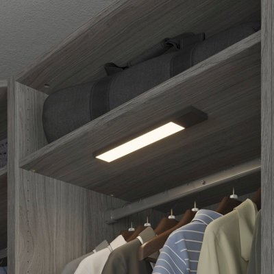 GoodHome Gamboa Black Battery-Powered Led Neutral White Under Cabinet Light Ip20 (L)300mm (W)50mm - image 1