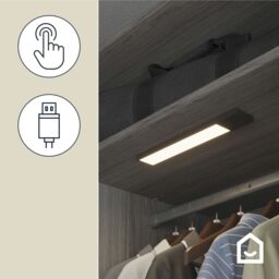 GoodHome Gamboa Black Battery-Powered Led Neutral White Under Cabinet Light Ip20 (L)300mm (W)50mm - thumbnail 4