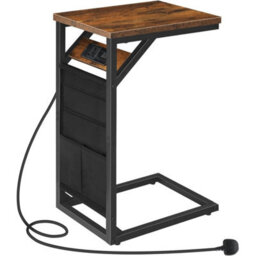 Side Table With Charging Station Sofa Side Table With Storage Bag Bedside Table - thumbnail 6