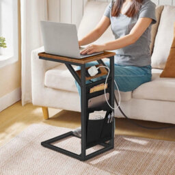 Side Table With Charging Station Sofa Side Table With Storage Bag Bedside Table - thumbnail 5