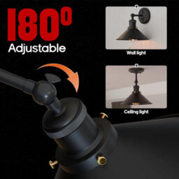 Modern Vintage Retro Industrial Wall Sconce Light 22Cm Metal Wall Lamp Adjustable Swing Arm Stylish Lighting For Bedroom Office - thumbnail 3