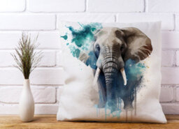 Warren Reed Designer Majestic Elephant Splashart Cushions 45Cm X 45Cm - thumbnail 2