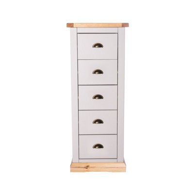 Cabinet Bits Bomporto 5 Drawer Narrow Chest Of Drawers Brass Cup Handle - image 1