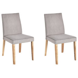 Beliani Set Of 2 Dining Chairs Phola Fabric Grey - thumbnail 1