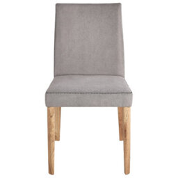 Beliani Set Of 2 Dining Chairs Phola Fabric Grey - thumbnail 6